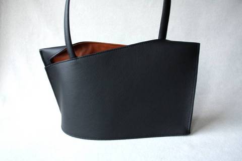 Wave / Medium Handbag - Olbrish b - Schwarz/Oker
